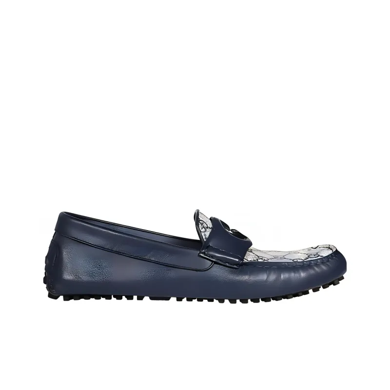 GUCCI Gommino Loafers Men Blue-1