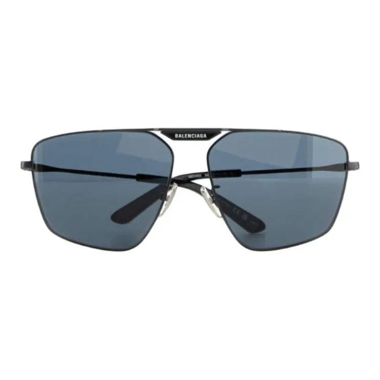 Balenciaga Metal Irregular Shape Sunglasses Women's Black-1