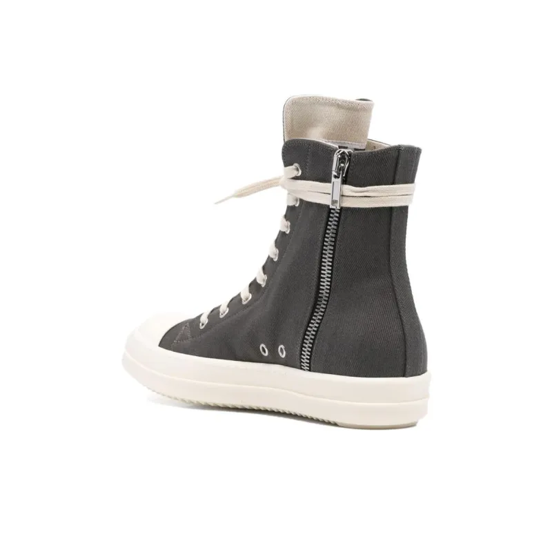 Rick Owens DRKSHDW High Top Canvas Shoes Men's Gray-3