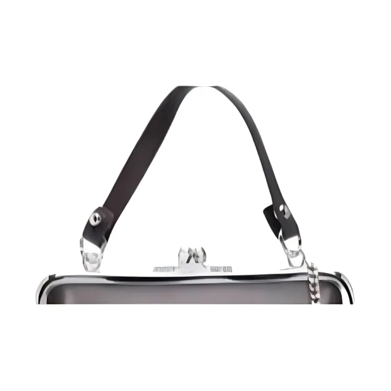 Vivienne Westwood Calfskin Shoulder Bag, Crossbody Bag, Handbag Women's Dark Brown-1