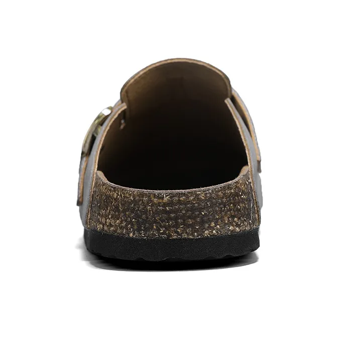 Colorful Creations Leather Patchwork Quiet Slip Resistant Closed Toe Slippers Men's-11