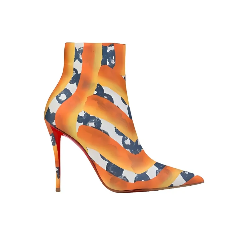 CL Miss Z Booty Ankle Boots 10cm Women's Orange-1