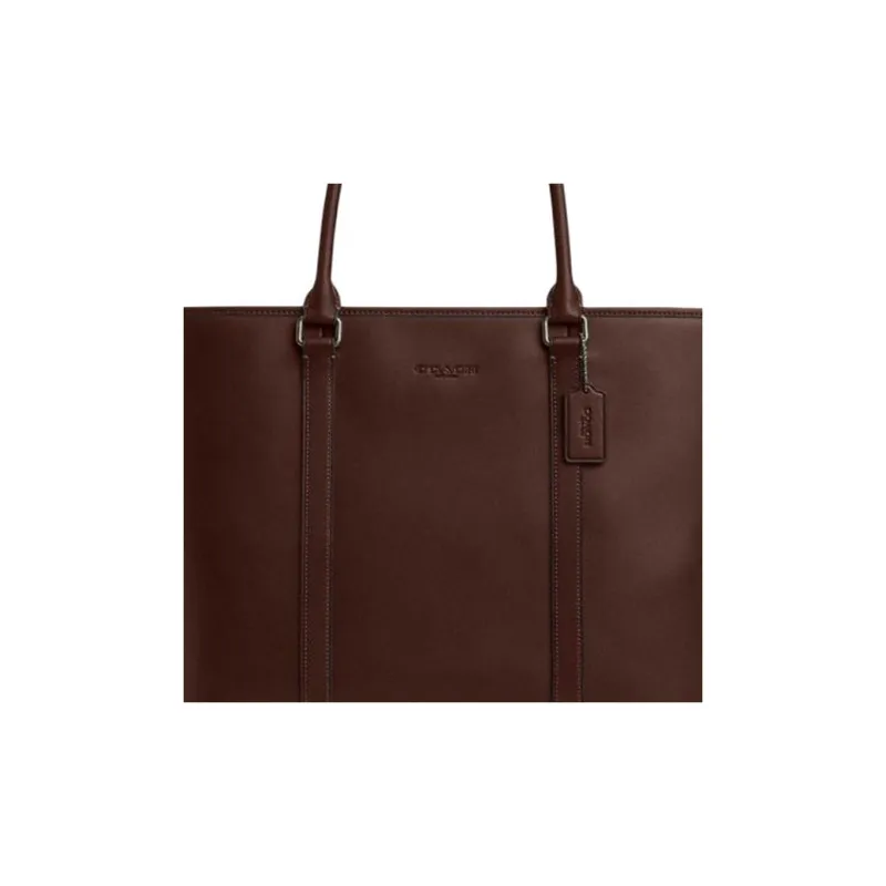COACH Calfskin Handbag Tubas Women's Chocolate-5