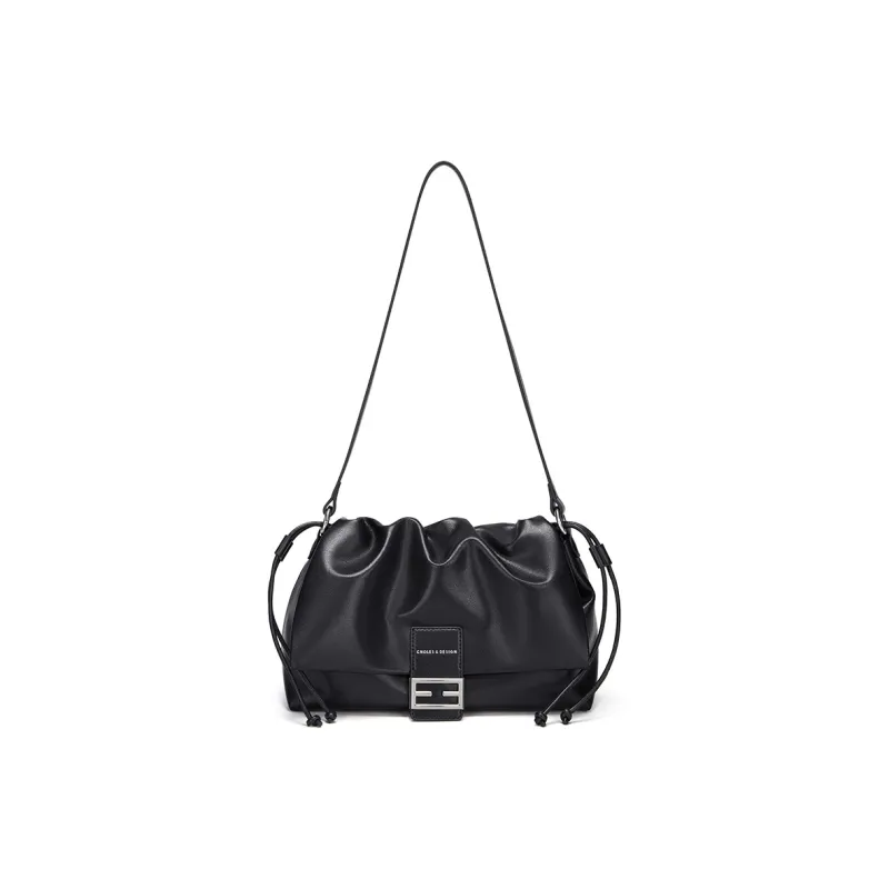 CNOLES Microfiber Synthetic Leather Baguette Bag Shoulder Bag Regular Women's White/Black-7