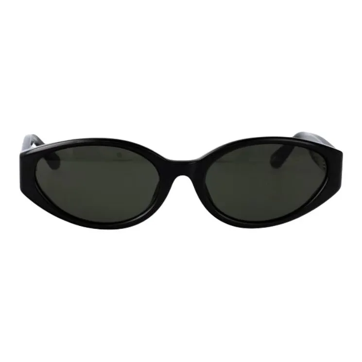 Linda Farrow Acetate Oval Sunglasses Women's Black-3