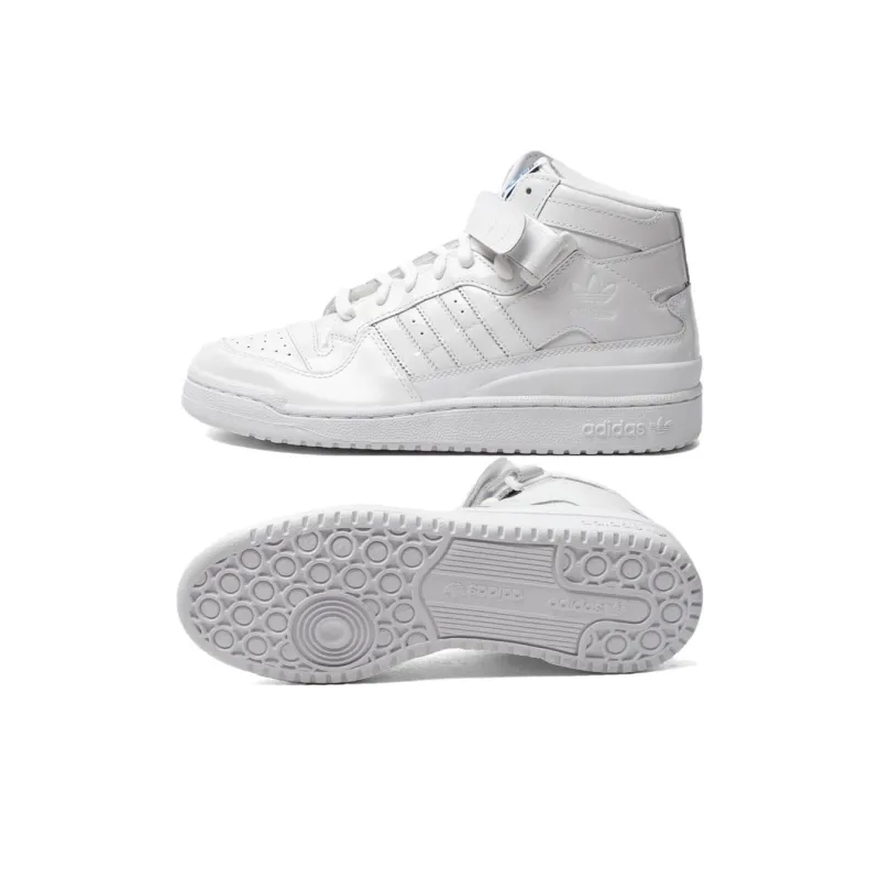 Adidas Originals FORUM Abrasion Resistant Mid Top Skateboard Shoes Unisex White-4