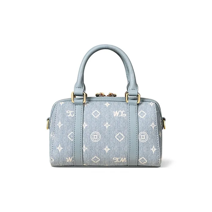 Teenmix PVC Boston Bag, Shoulder Bag, Crossbody Bag, Handbag Regular Women's Coffee/Ecru/Cherry Blossom Pink/Sky Blue-43