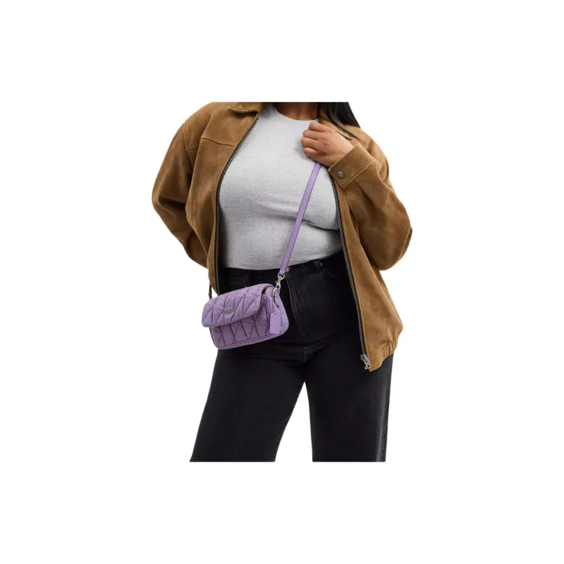 COACH Hailey Denim Crossbody Bag, Shoulder Bag Mini Women's Purple-4
