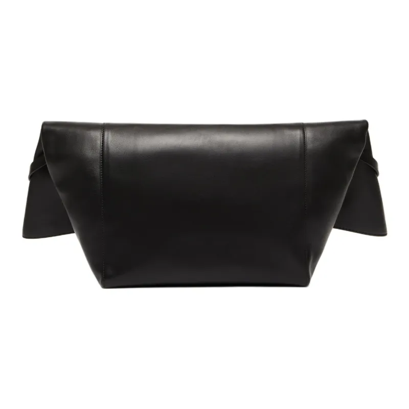 MaxMara Cow Leather Clutch, Crossbody Bag, Shoulder Bag Tubas Women's Black-2