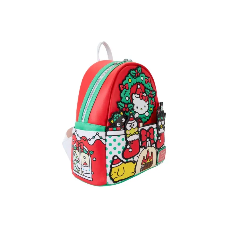 Sanrio Loungefly Collaboration Polyurethane Backpack Mini Women's Red & Multicolor-2