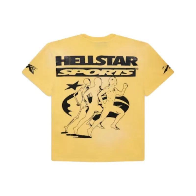 Hellstar x Marathon T Shirt Men's Yellow-1