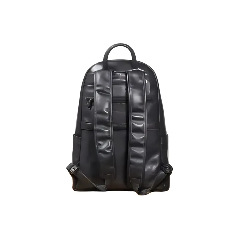 LARTIGENT Top Grain Cow Leather Backpack Men's Black-2