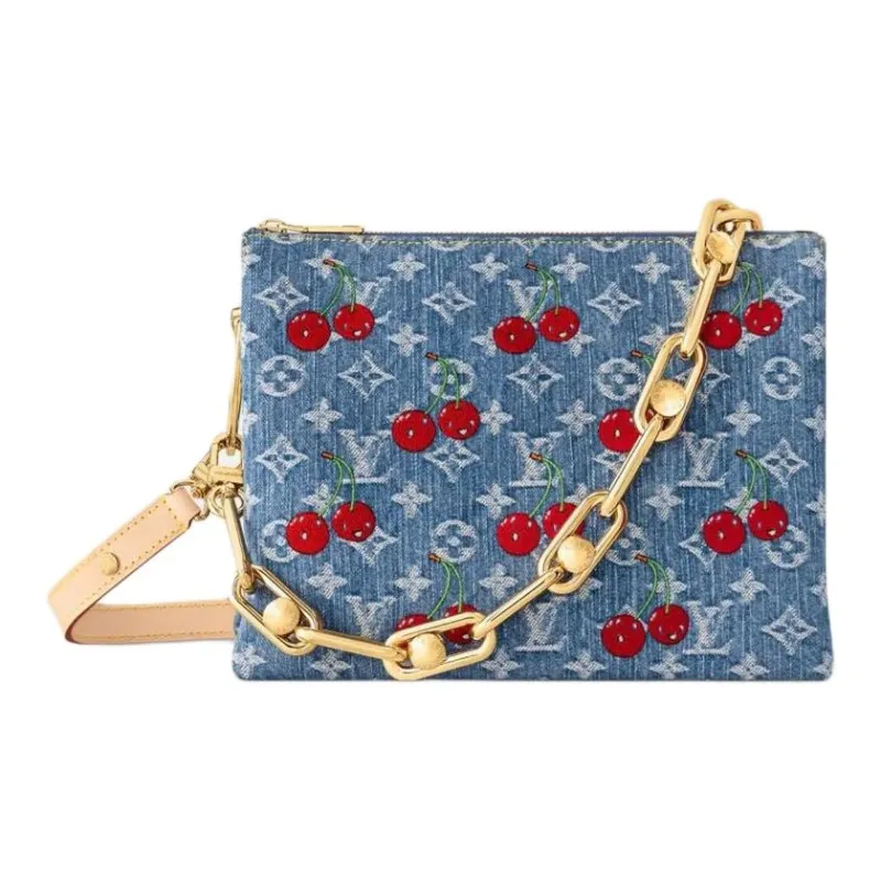 LOUIS VUITTON X Takashi Murakami Cherry Coussin Pm Denim Monogram-0