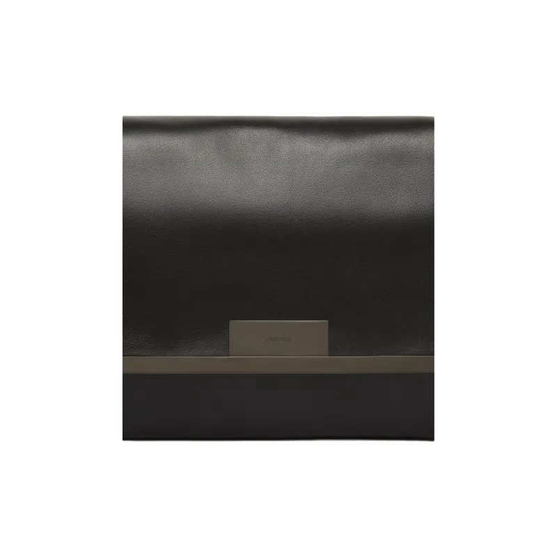 MaxMara Cow Leather Clutch, Crossbody Bag, Shoulder Bag Tubas Women's Black-3