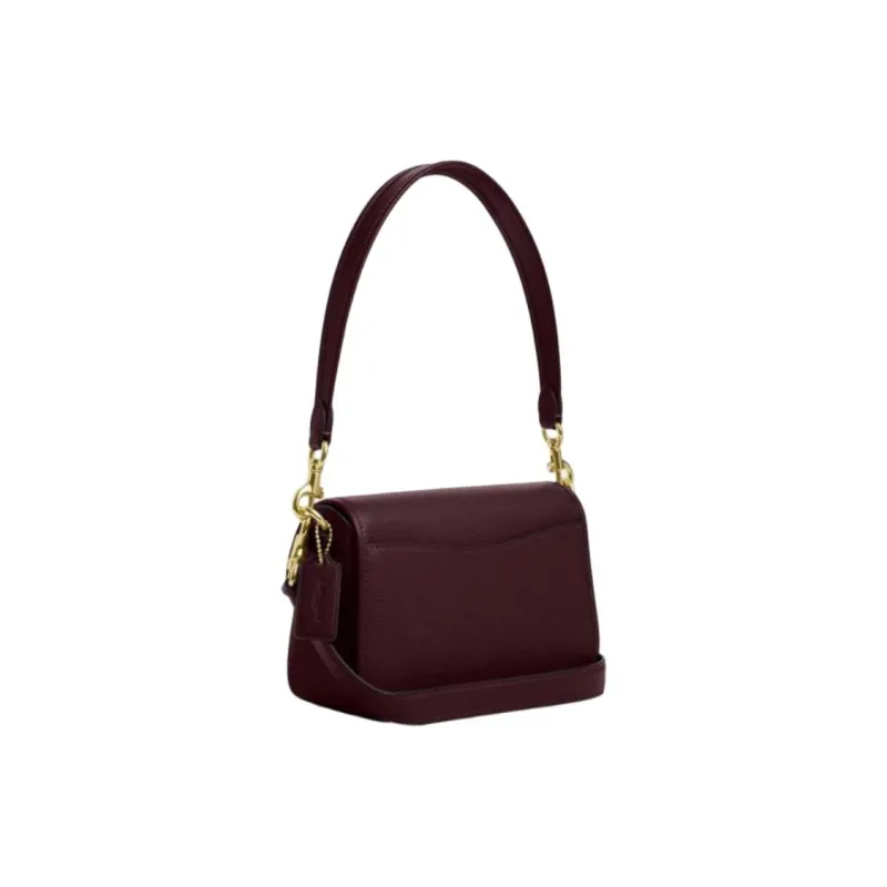 COACH Hadley Leather Crossbody Bag, Shoulder Bag Medium Size Women's Dark Red Brown-1