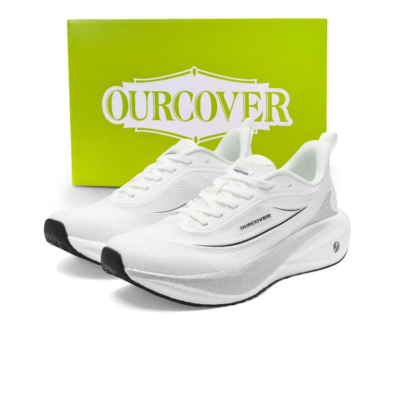 OURCOVER ETPU Sole Running Shoes Unisex Silver White-2