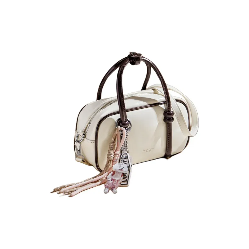15 MINS Synthetic Leather Shoulder Bag, Crossbody Bag, Handbag Regular Women's White & Khaki/White & Coffee/Coffee-4