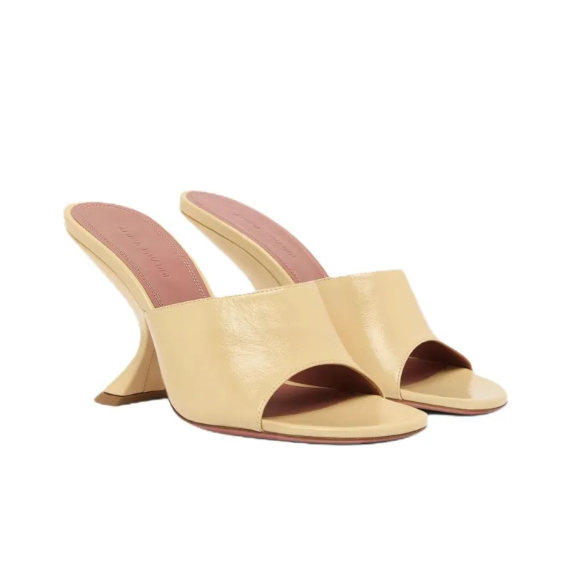 AMINA MUADDI Slide Slippers 9cm Women's Yellow-2