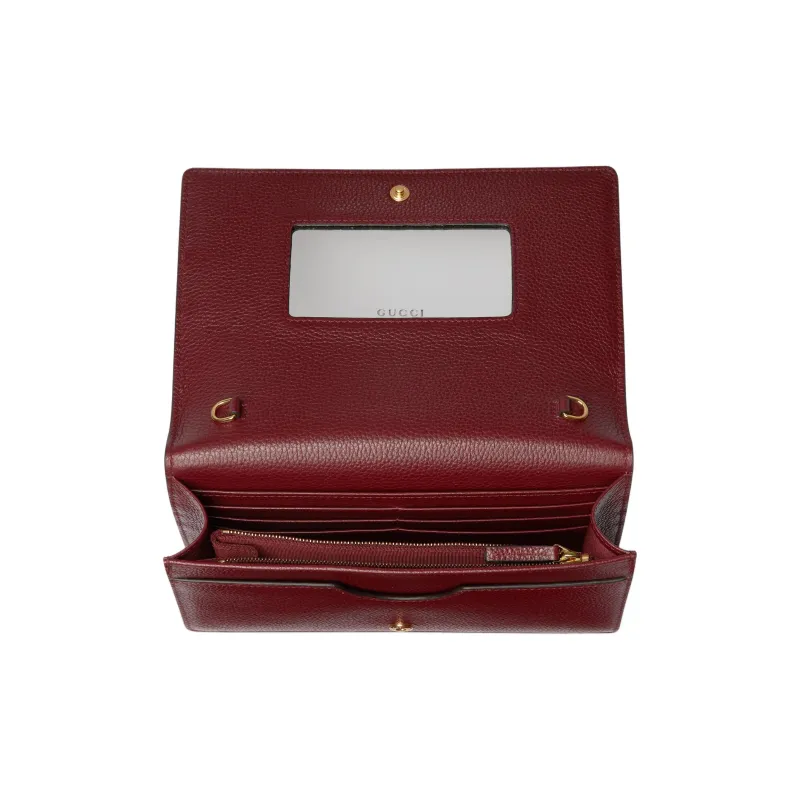 GUCCI GG Marmont Leather Crossbody Bag, Shoulder Bag Women's Red & Beige-5