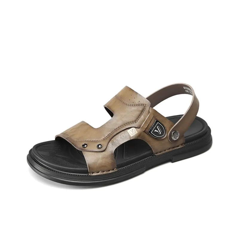 YEARCON Beach Sandals Men Khaki, Gray-1