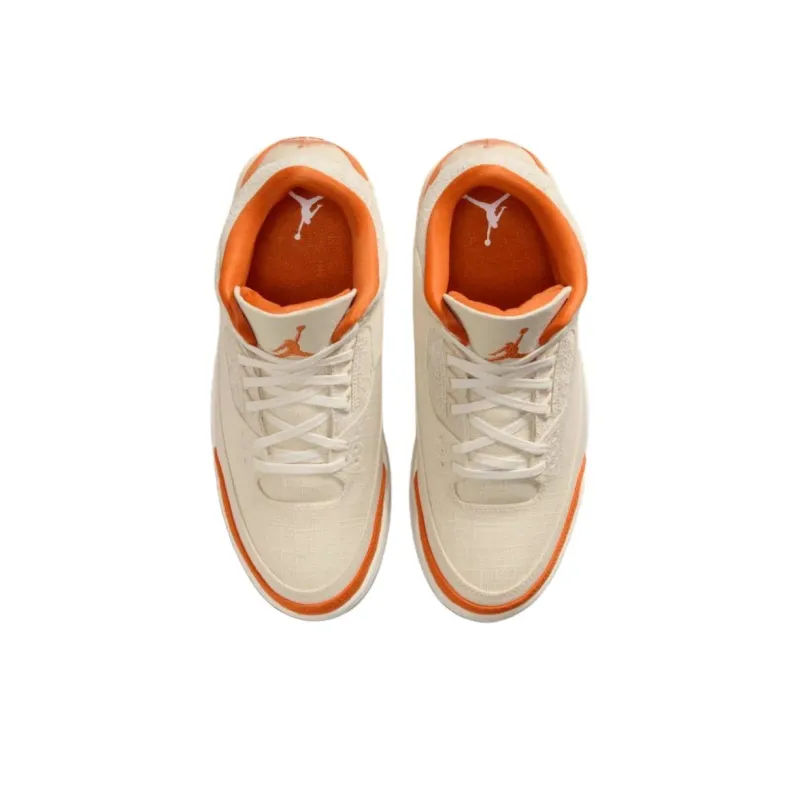 Jordan Air Jordan 3 Abrasion Resistant Low Top Vintage Basketball Shoes Women's Beige-3