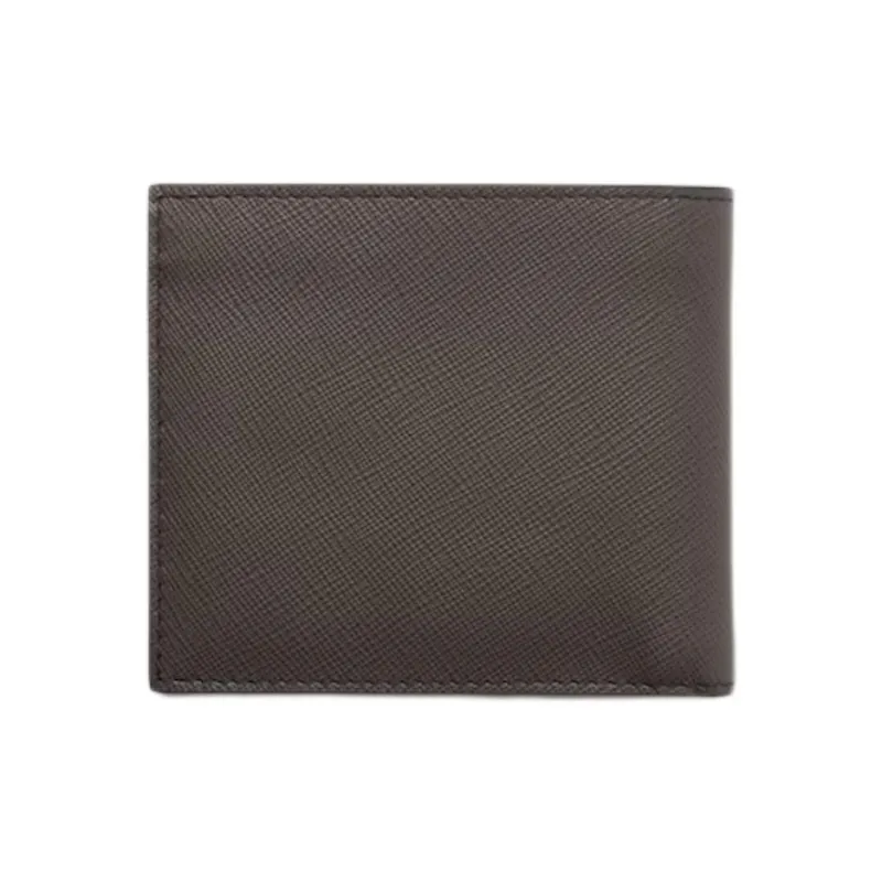 PRADA Saffiano Calfskin Wallet Men's Smoky & Emeralds-2
