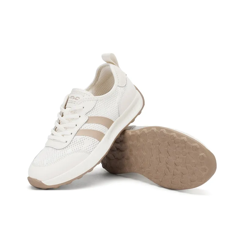 Hotwind Q Bounce Series Breathable White Sneakers Slip Resistant Low Top Casual Shoes Women's-4