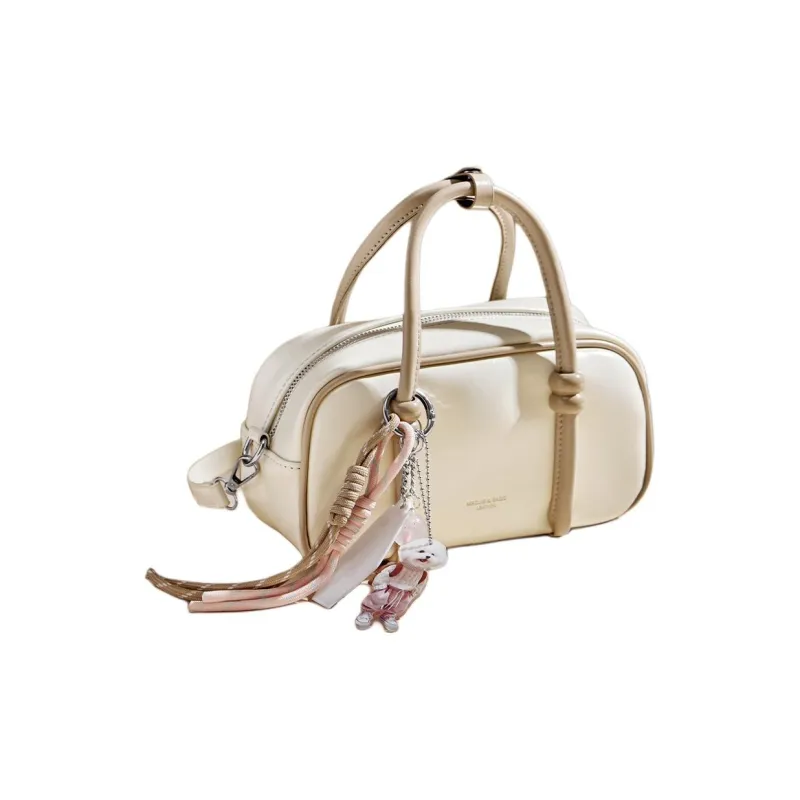 15 MINS Synthetic Leather Shoulder Bag, Crossbody Bag, Handbag Regular Women's White & Khaki/White & Coffee/Coffee-2