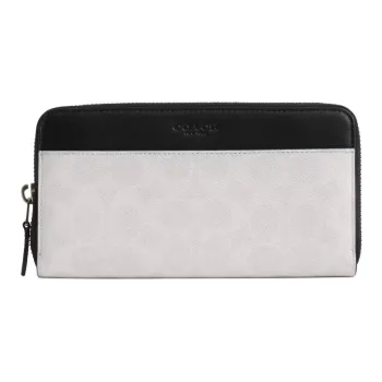 COACH Coated Canvas Wallet Trumpets Men's Gray & White & Black