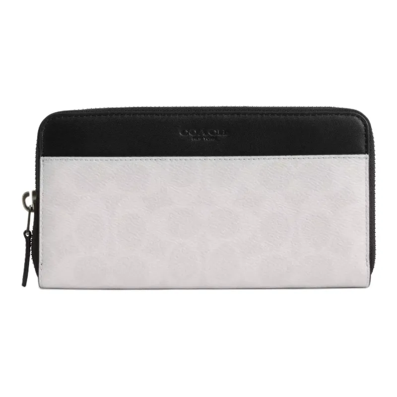 COACH Coated Canvas Wallet Trumpets Men's Gray & White & Black-0