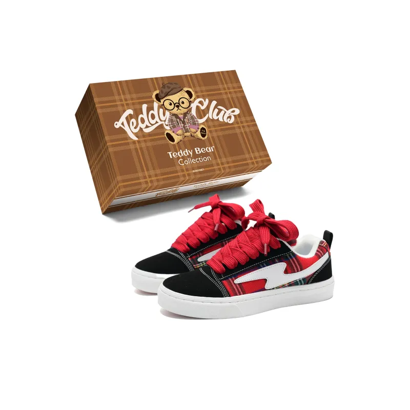 Teddy Bear Collection Slip Resistant Shock Absorbers With Abrasion Resistant Properties Low Top Skateboard Shoes Unisex-76
