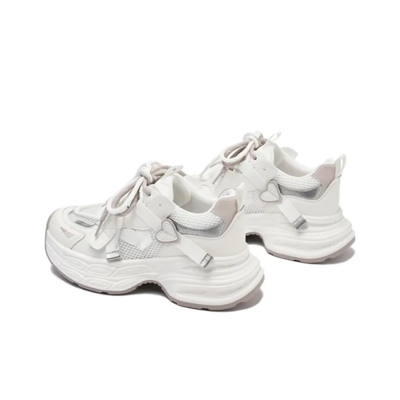 JOSINY Cherry Family JOSINY Anti Slip Wear Resistant Low Top Chunky Sneakers Women's Beige/Purple-1
