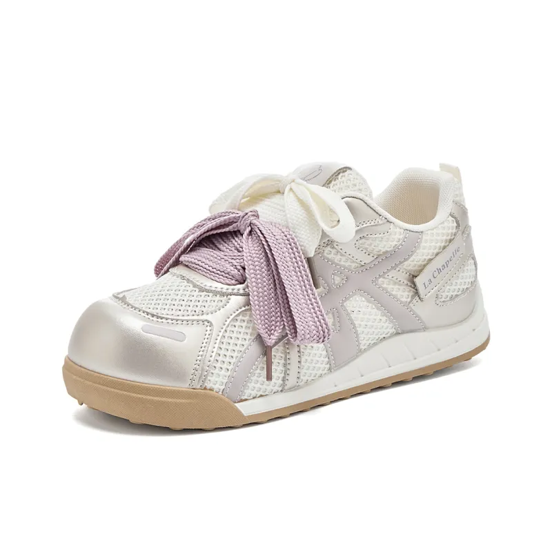 La Chapelle Abrasion Resistant Low Top Casual Shoes Women's Beige Purple-1
