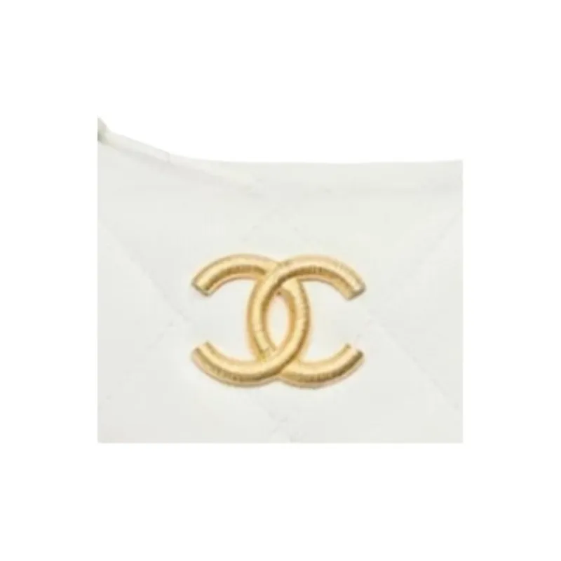 CHANEL Cow Leather Lunch Bag, One Shoulder Handbag Women's White-2