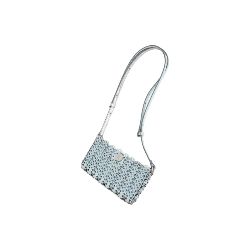Paco Rabanne Cow Leather Shoulder Bag Mini Women's Silver & Blue-3