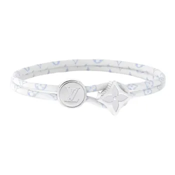 LOUIS VUITTON Canvas, Metal, Enamel, Brass Bracelets Men's White