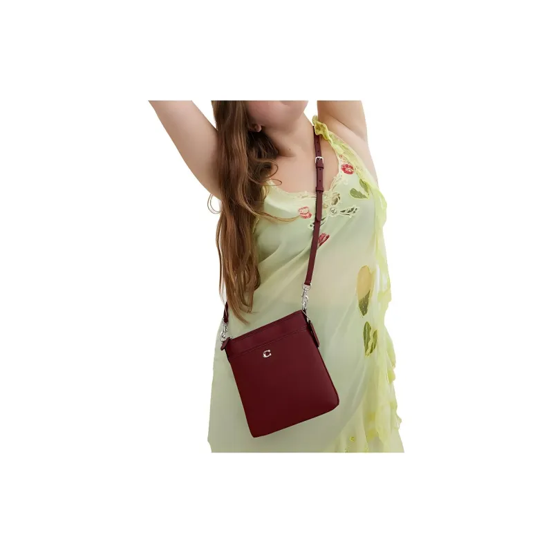COACH KittMessenger Cross Grain Leather Messenger Bag, Crossbody Bag, Shoulder Bag Trumpets Women's Dark Red-6