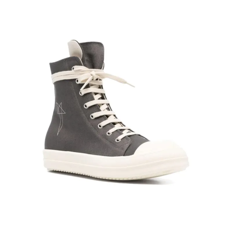 Rick Owens DRKSHDW High Top Canvas Shoes Men's Gray-2