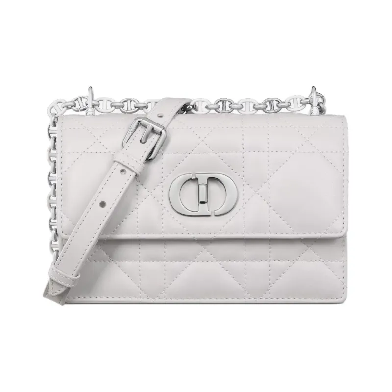 DIOR Miss Caro Lambskin Crossbody Bag, Shoulder Bag Mini Women's White-0