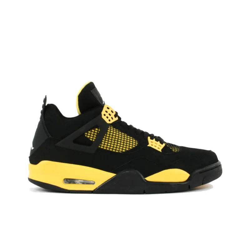 Jordan Air Jordan 4 Abrasion Resistant Low Top Vintage Basketball Shoes Unisex Black-1