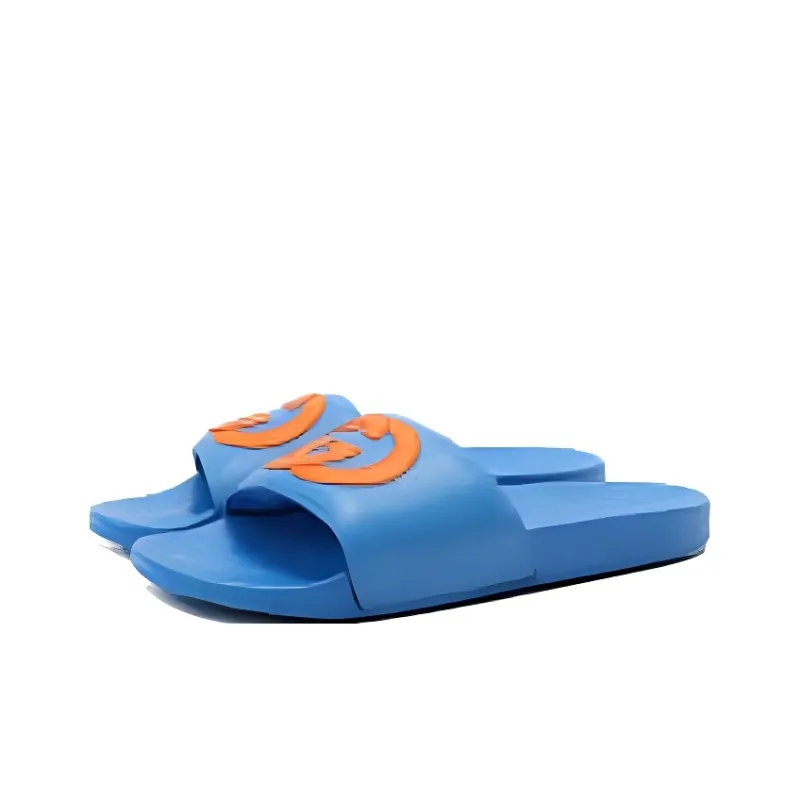 GUCCI Slide Interlocking G Leather Blue-2