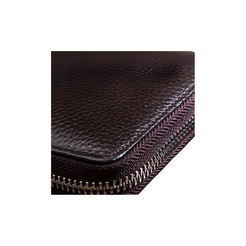 CARTELO Top Grain Cow Leather Multiple Card Slots Clutch Wallet Unisex Black/Coffee-4