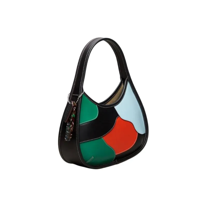 COACH Ergo Leather Handbag Medium Size Women's Black & Multicolor-1
