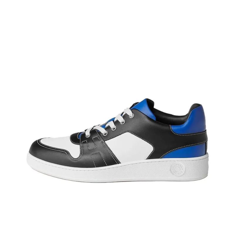HERMES Low Top Stylish Skateboarding Shoes Men's Black White Blue-0
