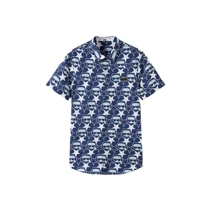 KARL LAGERFELD FW24 Shirt Men's Blue-0