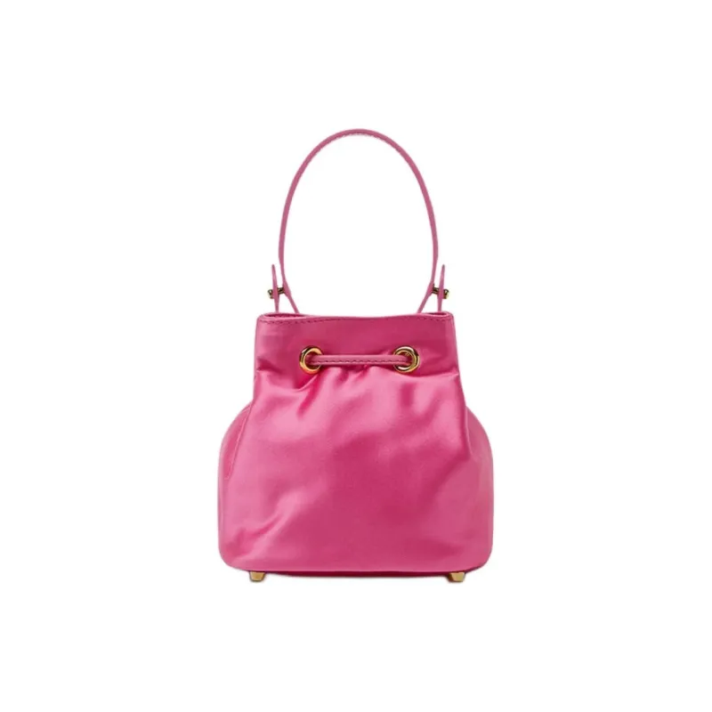 VERSACE La Medusa Viscose Bucket Bag, One Shoulder Handbag Mini Women's Pink-2