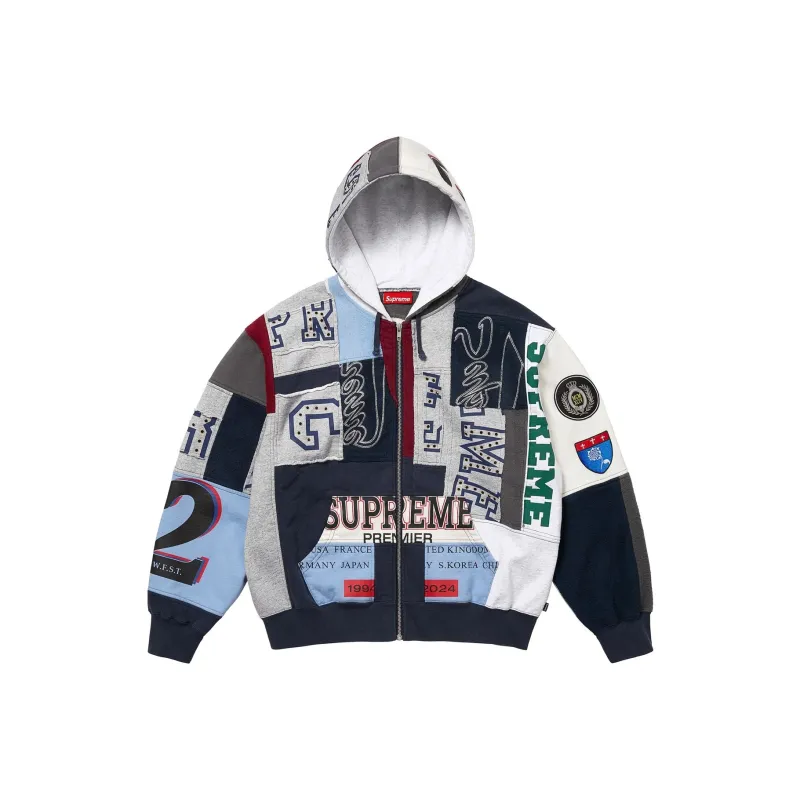Supreme Patchwork Zip Up Hooded Sweatshirt SS25-0