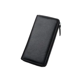 CARTELO Top Grain Cow Leather Multiple Card Slots Clutch Wallet Unisex Black/Coffee