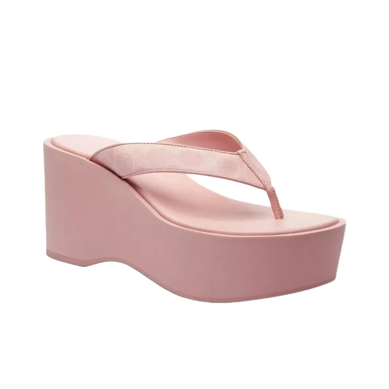 COACH Rubber Sole Flip Flops 8.8cm Women's Pink-2