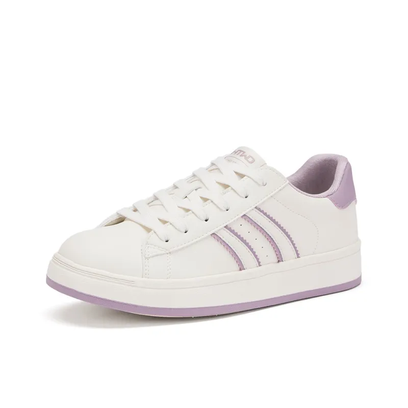 Hotwind Versatile White Sneakers Abrasion Resistant Slip Resistant Low Top Skateboard Shoes Women's-21